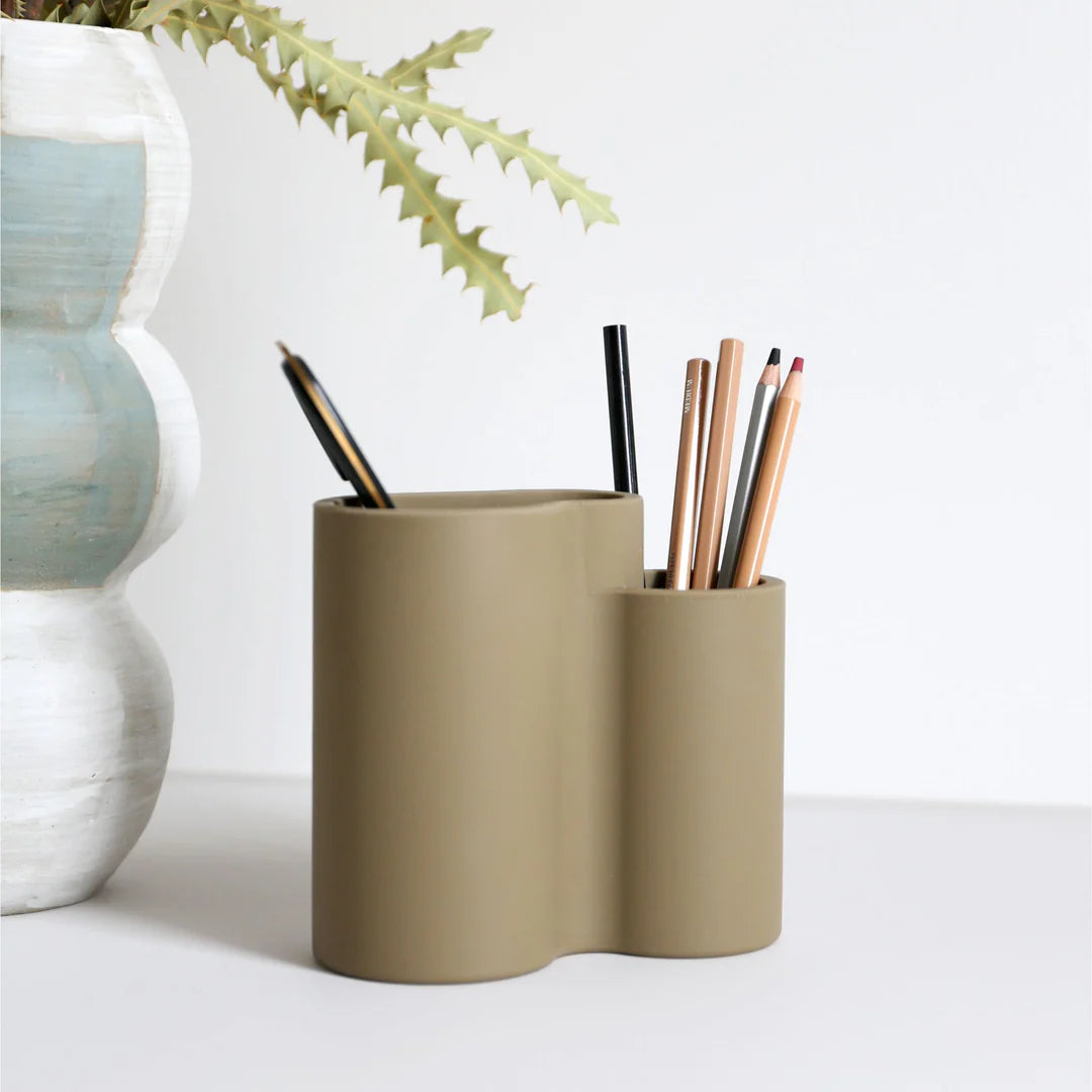Designstuff - Store-all Cutlery Drainer / Holder - Khaki