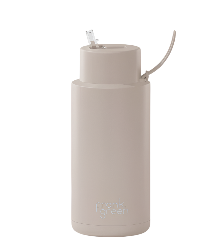 Frank Green - Reusable Bottle With Straw Lid - 34oz/1lt - Moon Dust