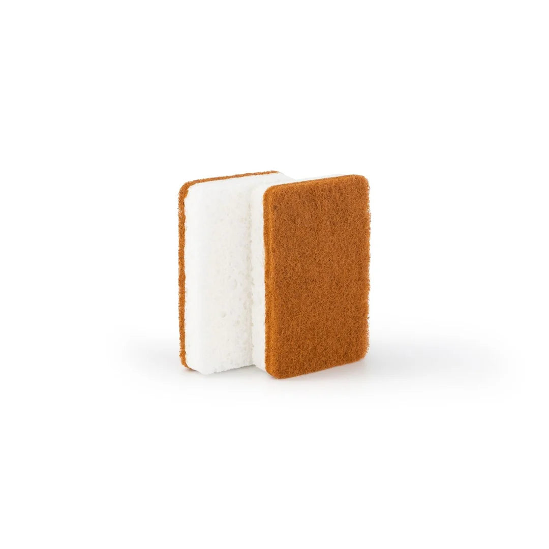 Designstuff - Natural Cellulose And Sisal Scourer Sponge - Cinnamon (set Of 2)
