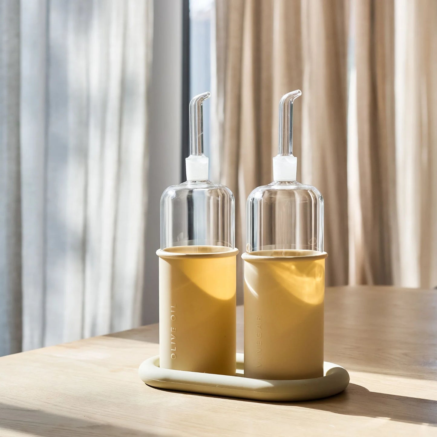 Designstuff - Luyo Oil & Vinegar Bottle - Gift Set - 700ml - Sand