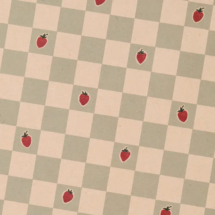Katie Leamon - Strawberry Chequered - Wrapping Paper