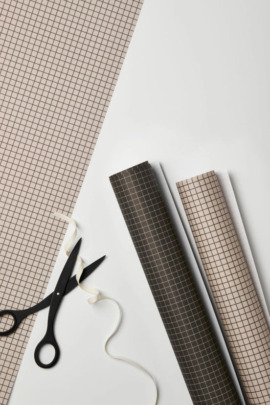 Kinshipped - Black Graph Gift Wrap - Flat Rolled