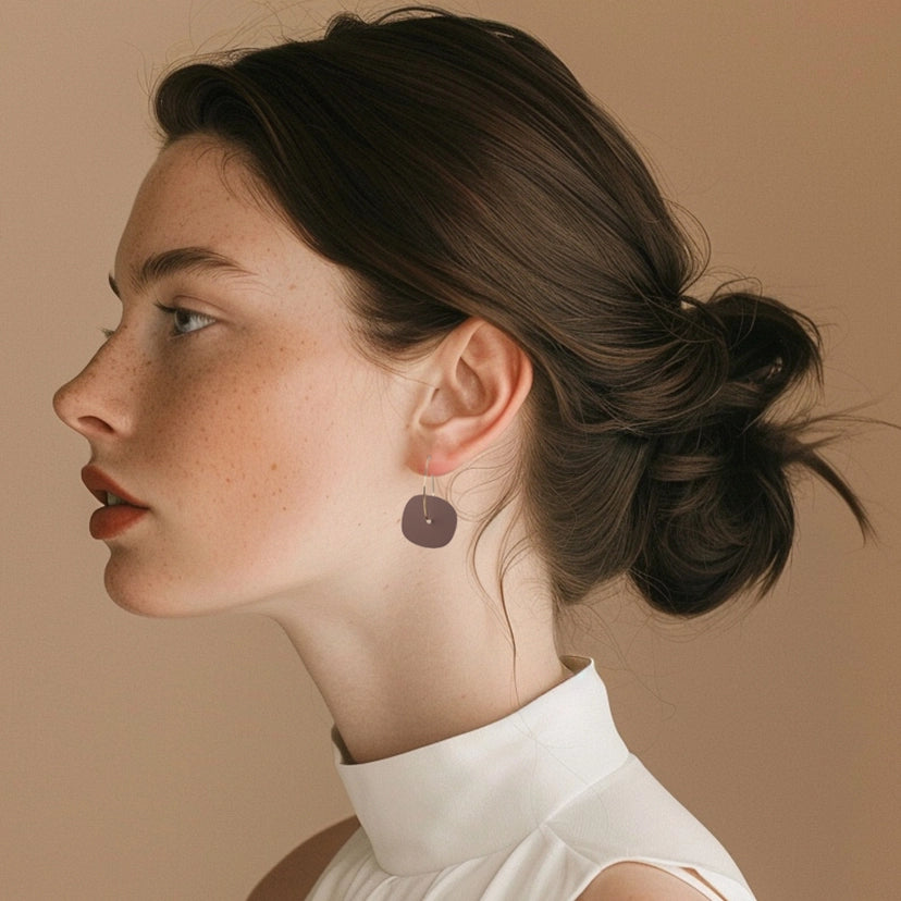 Mingled - Aura Hoops Earring - Nutmeg Brown