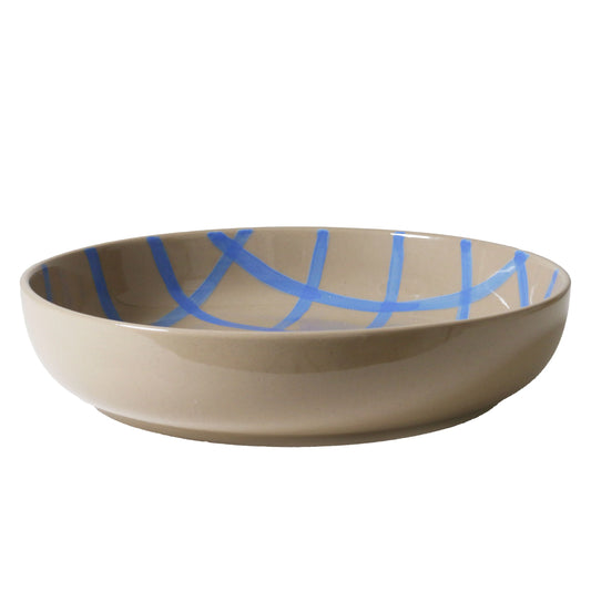 Robert Gordon - Salad Bowl - Coastal Junction - Stone With Blue Handbrush - 28cm