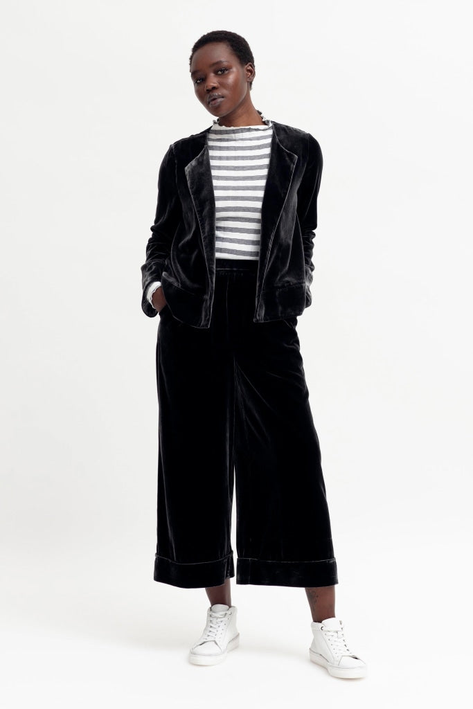Elk The Label - Metti Velvet Pants Charcoal Apparel & Accessories > Clothing