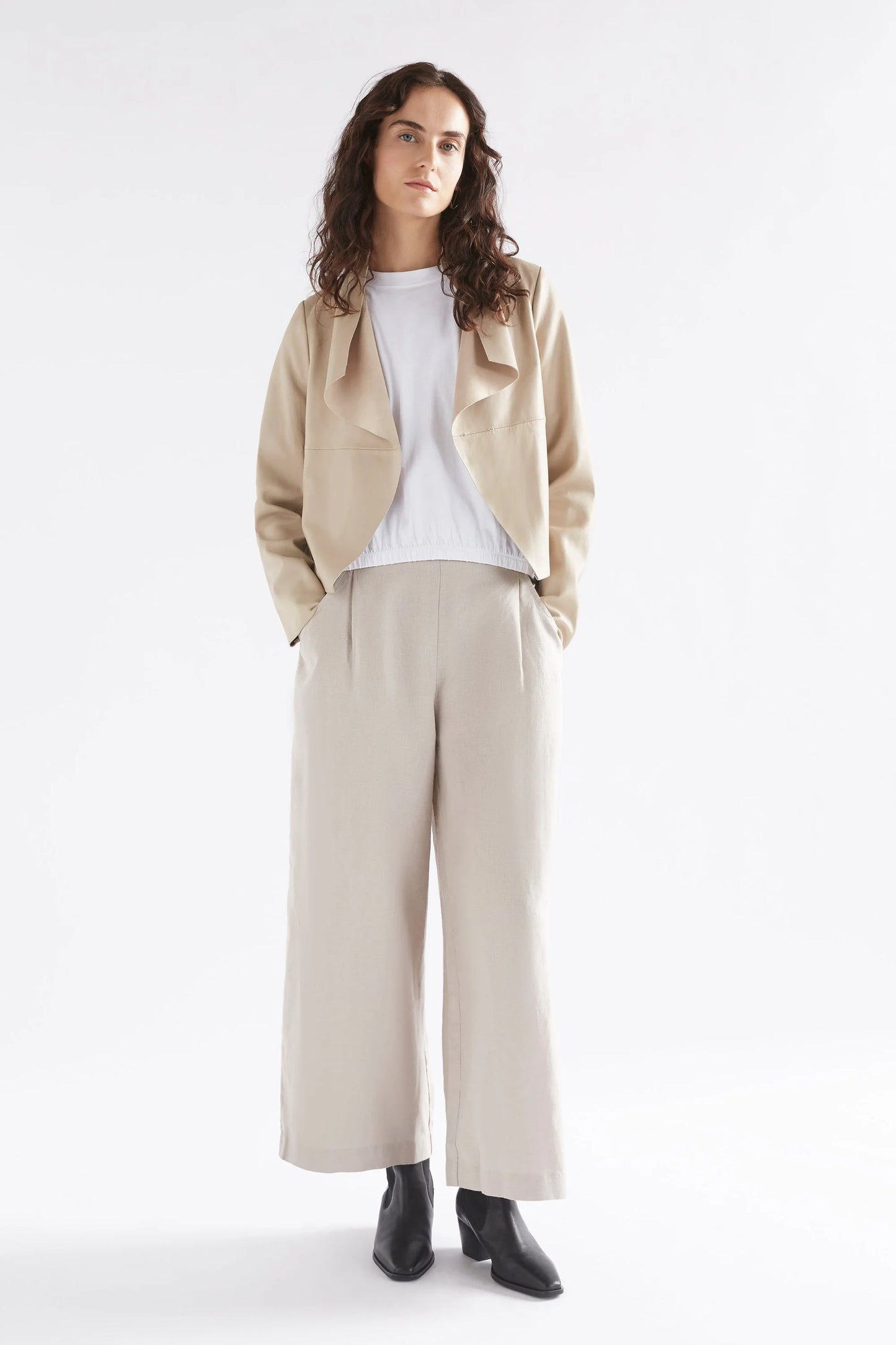 Elk The Label - Fine Leather Jacket - Stone