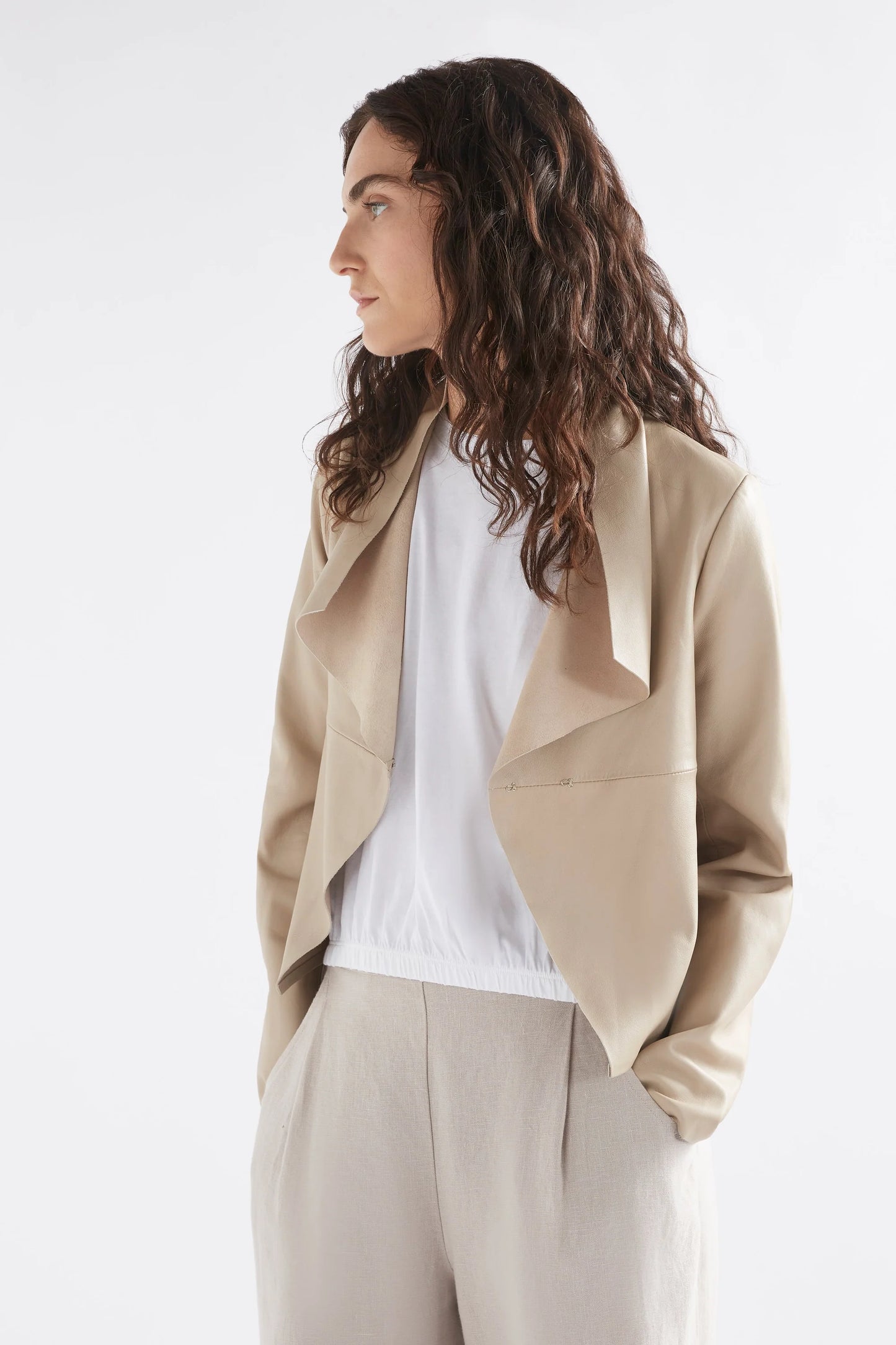Elk The Label - Fine Leather Jacket - Stone