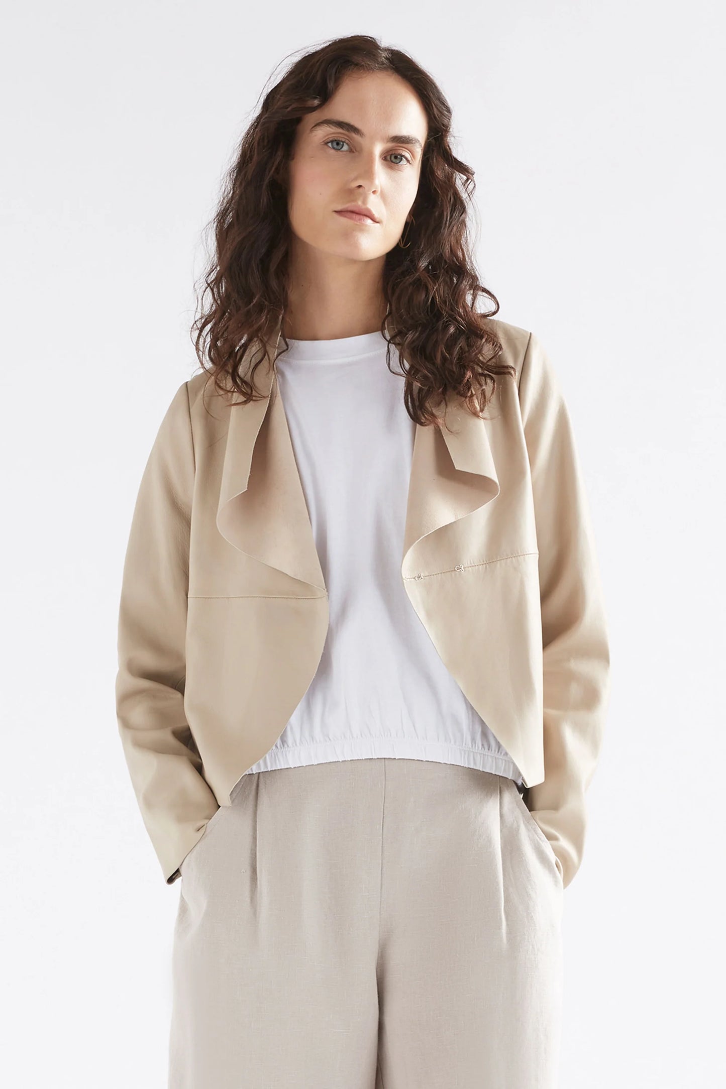 Elk The Label - Fine Leather Jacket - Stone