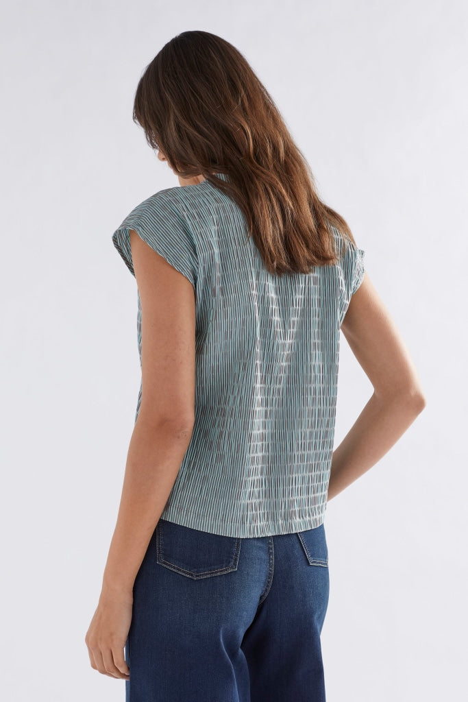 Elk The Label - Bekk Top Choc Mint Stripe Apparel & Accessories > Clothing Shirts Tops