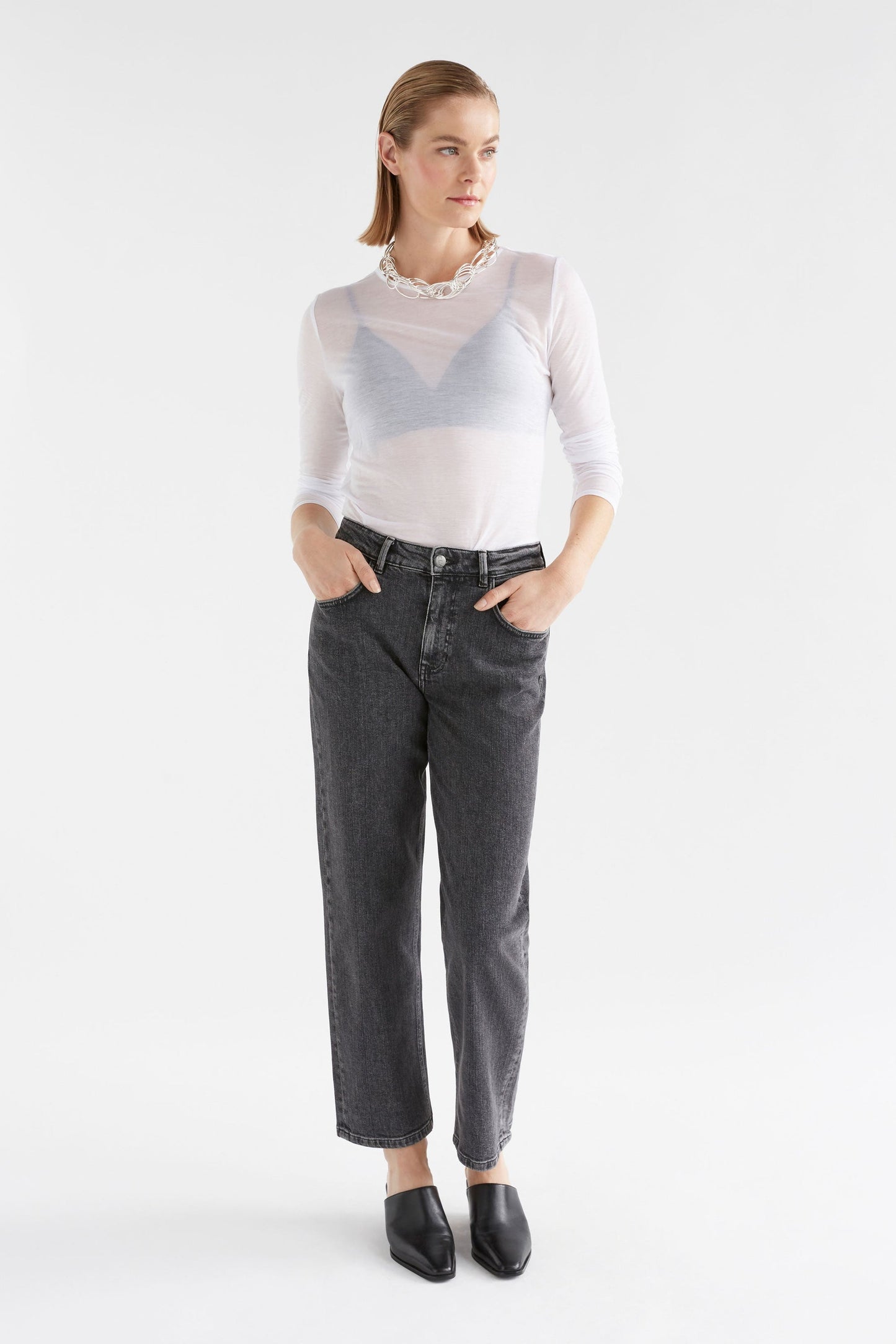 Elk The Label - Sheer Long Sleeve Tshirt - White
