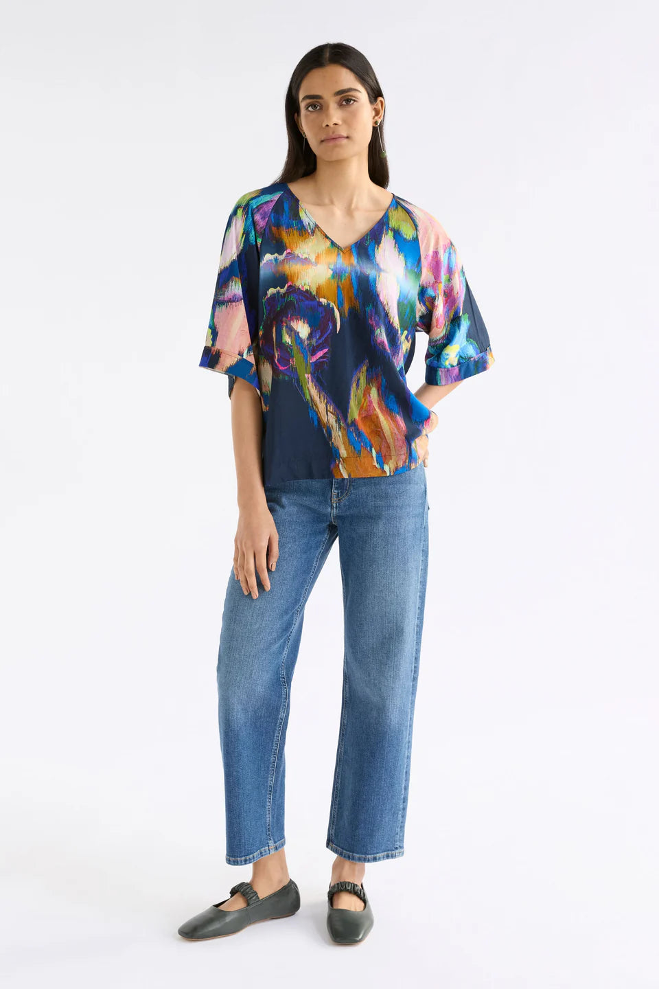 Elk The Label - Moda V Neck Top - Vaara Print