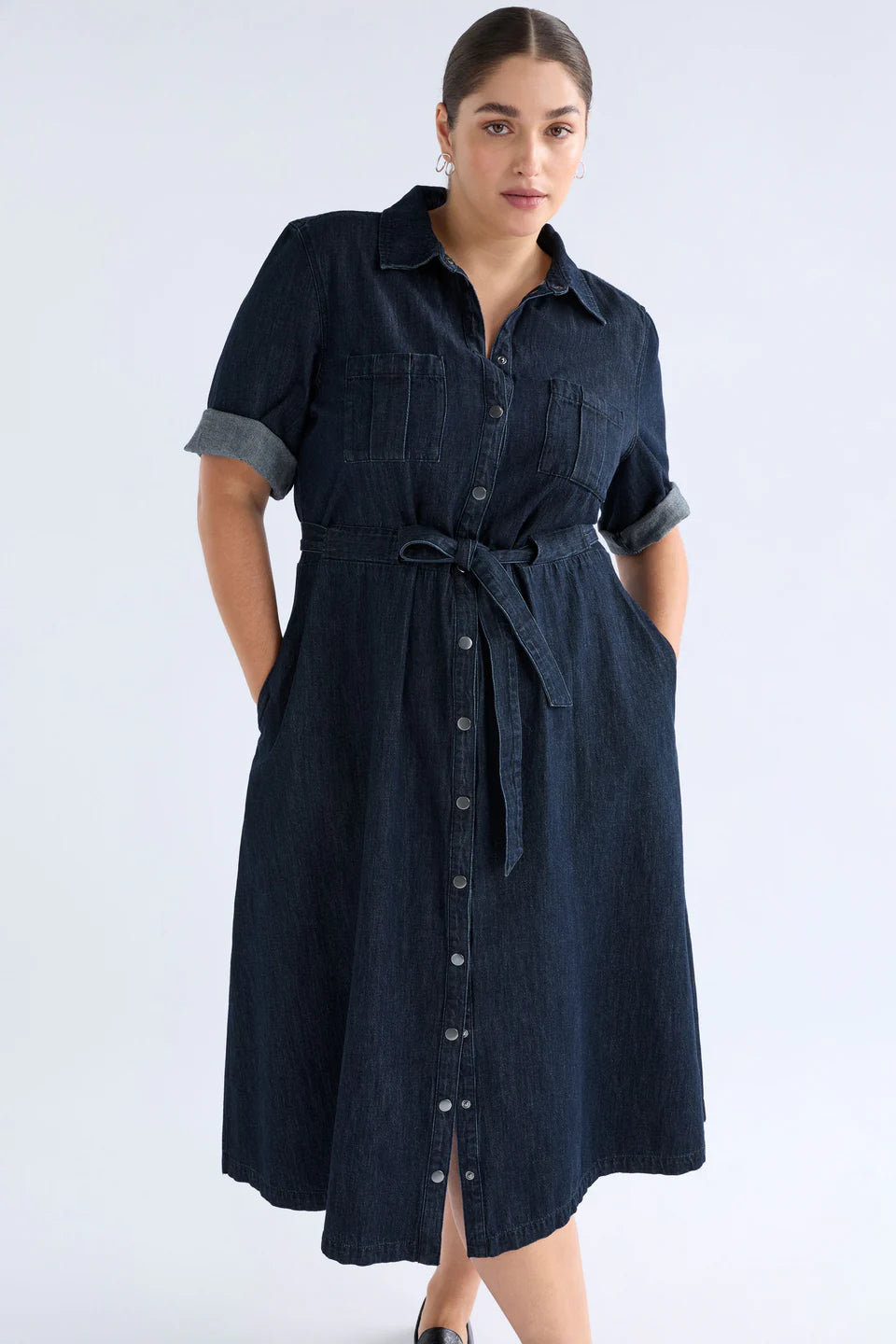 Elk The Label - Valor Shirt Dress - Mid Blue Denim