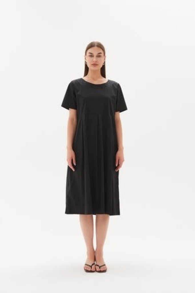 Tirelli - Inverted Tuck Poplin Dress - Navy