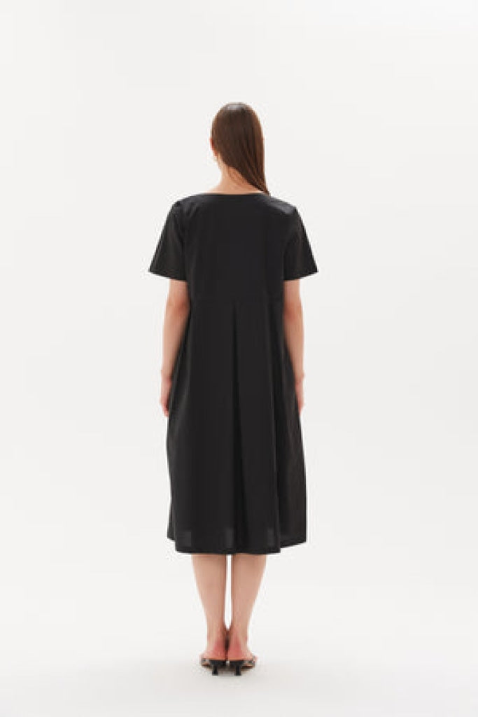 Tirelli - Inverted Tuck Poplin Dress - Navy