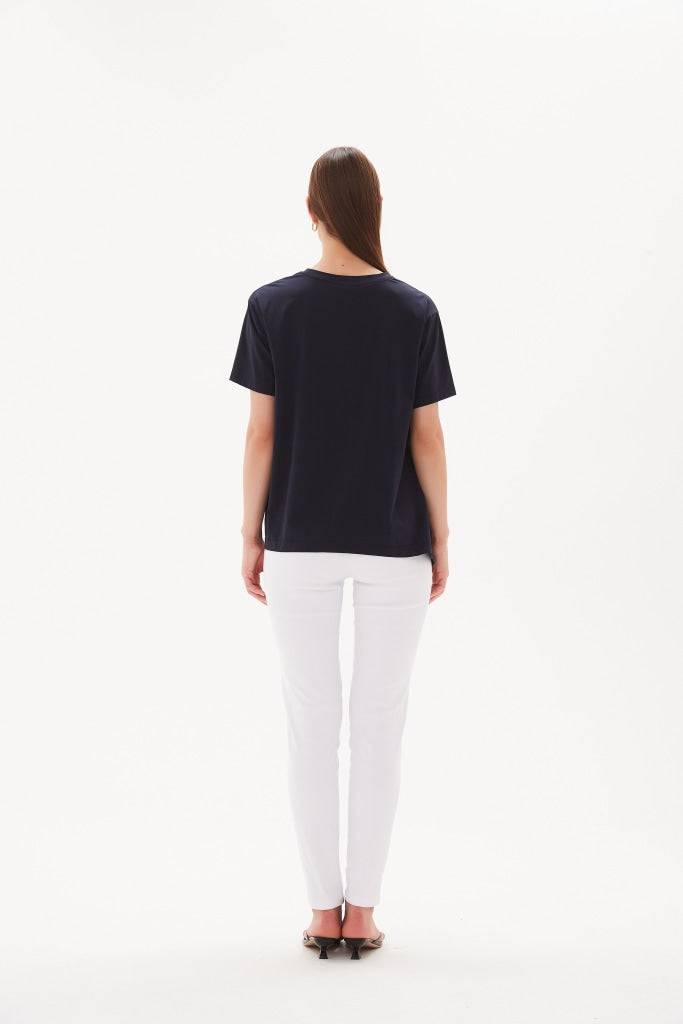 Tirelli - Asymmetrical Combi Tee - Black