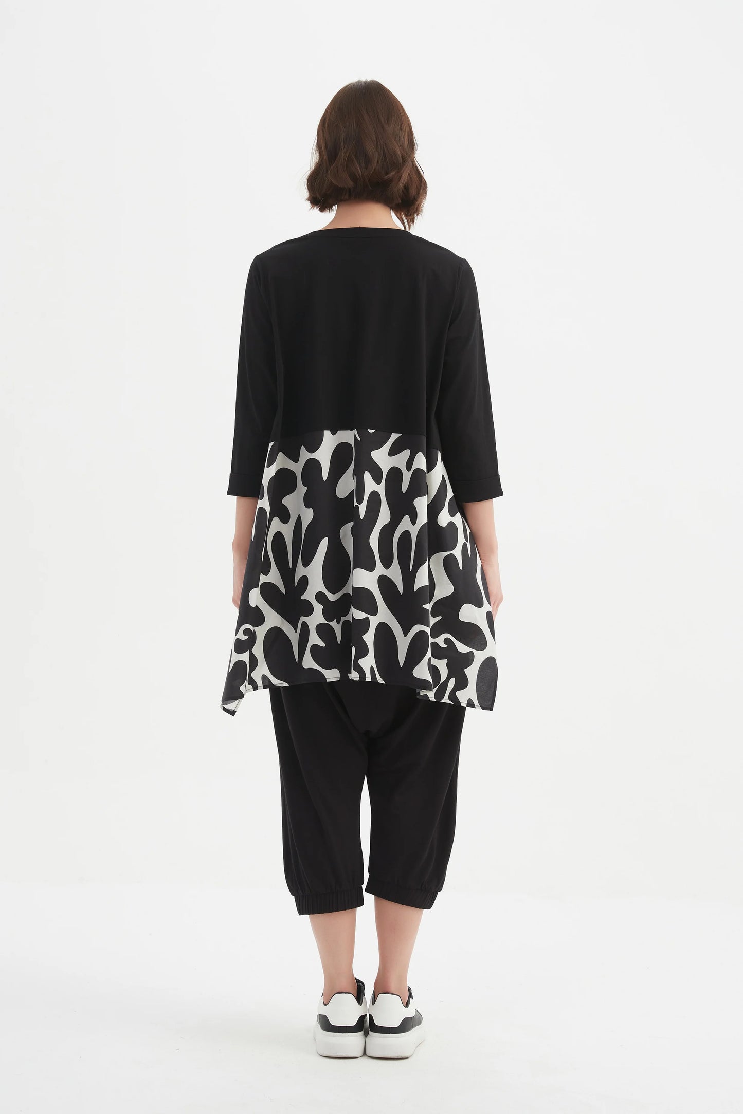 Tirelli - Ava Print Top - Black/white Blot