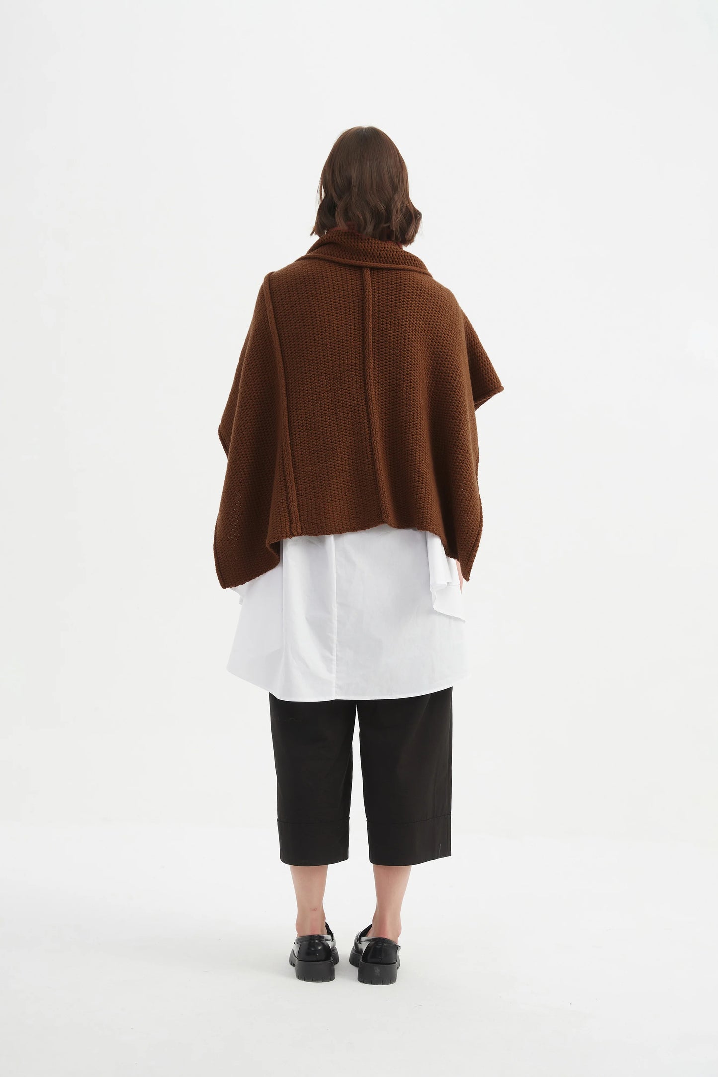 Tirelli - Asymmetric Wrap Knit - Chestnut