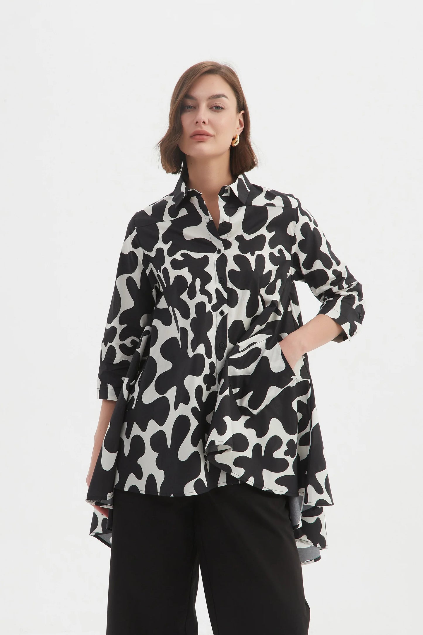 Tirelli - Swing Back Shirt - Blot Print - Black/cream