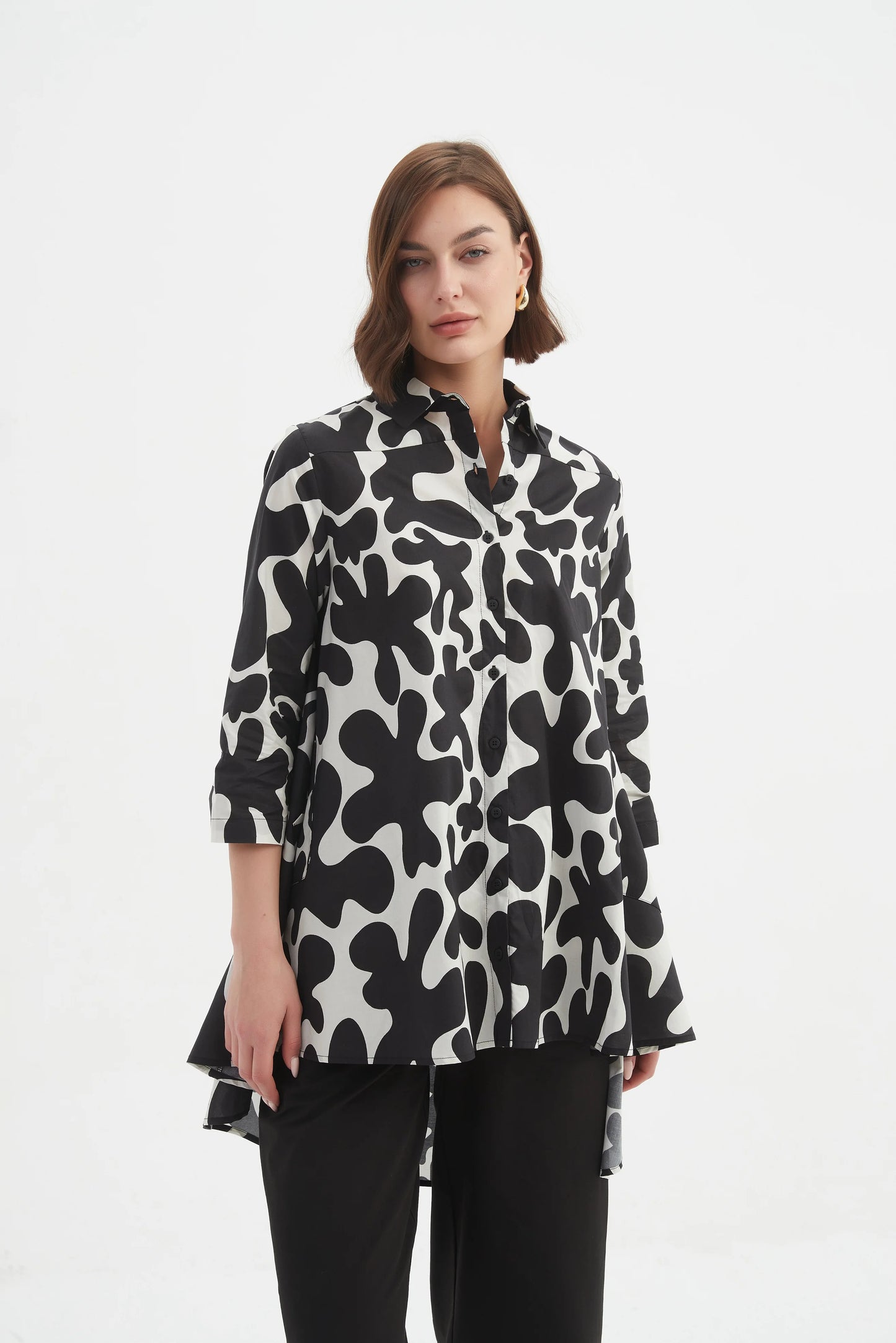 Tirelli - Swing Back Shirt - Blot Print - Black/cream