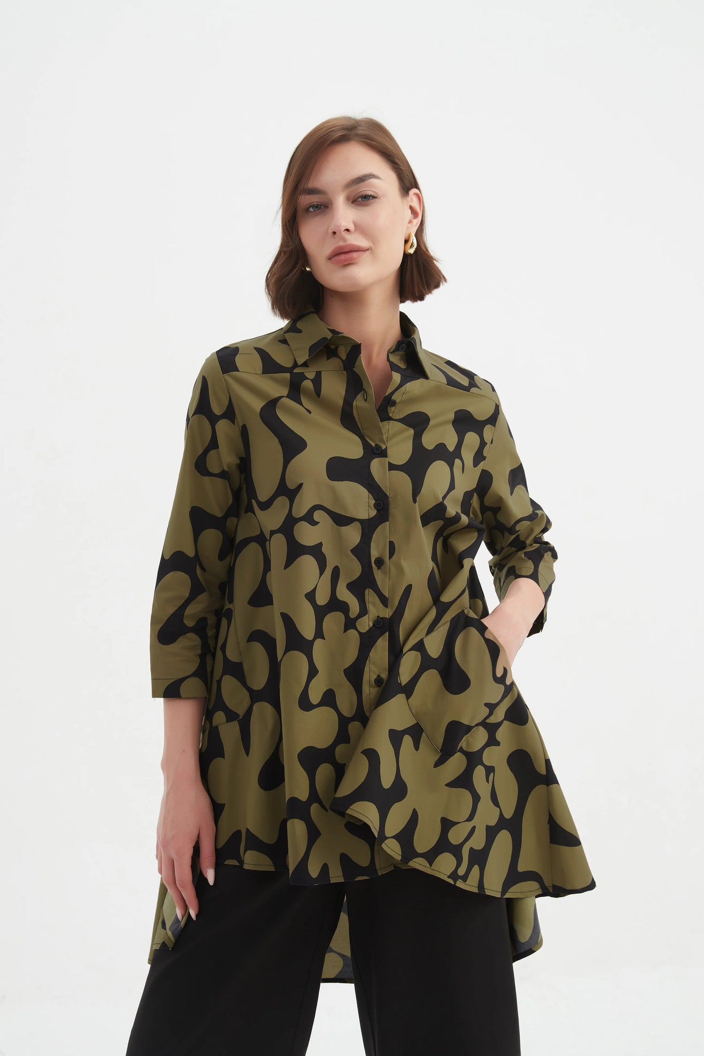 Tirelli - Swing Back Shirt - Blot Print - Moss/black