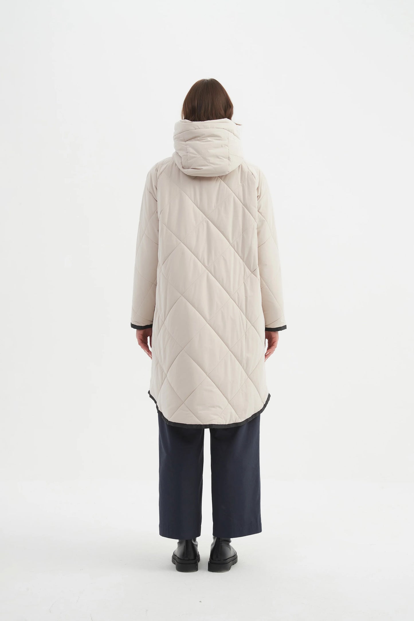 Tirelli - Zip Hem Winter Coat Cream