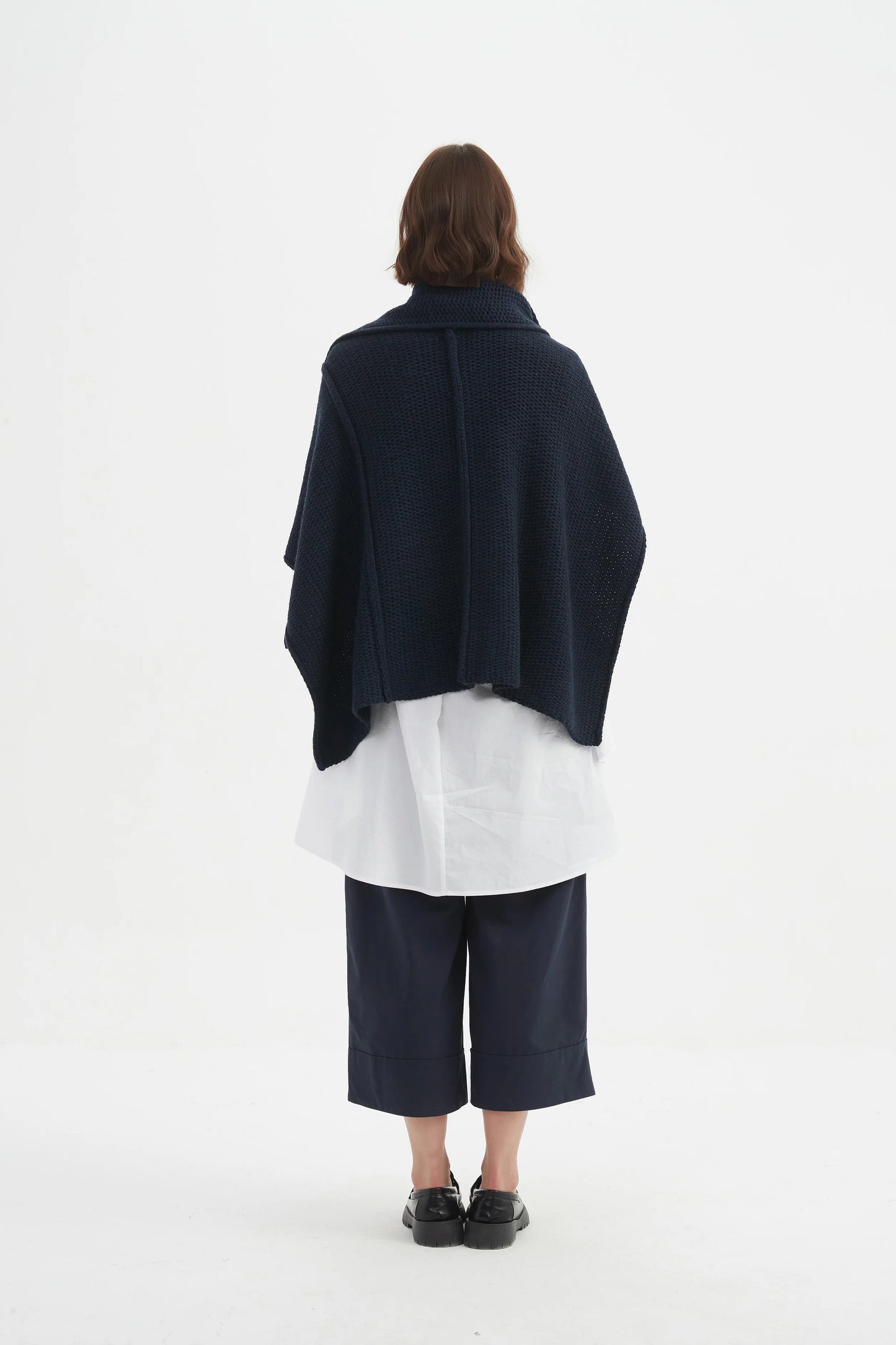 Tirelli - Asymmetric Wrap Knit - Navy