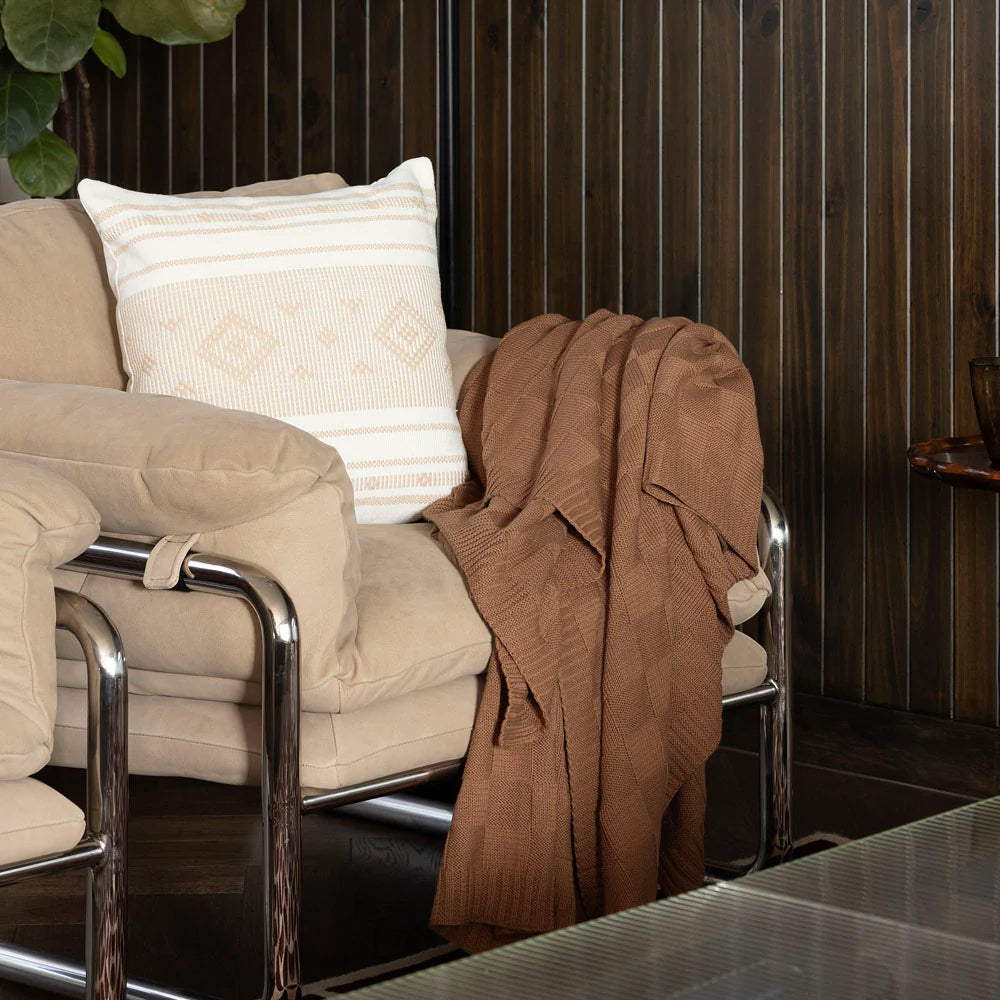 Bambury - Solomon Throw - 100% Cotton - Biscuit