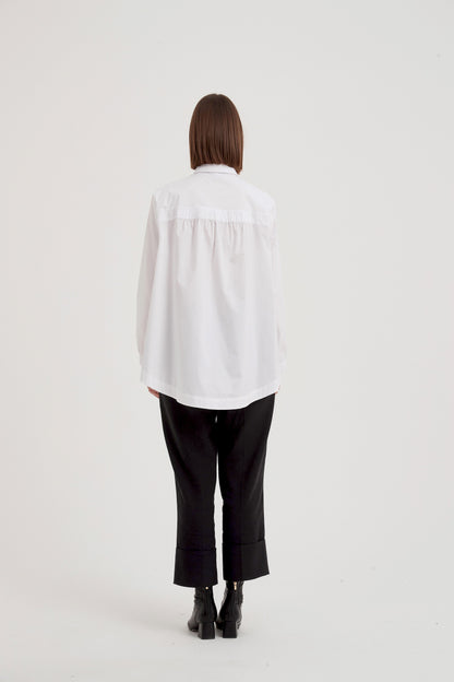 Tirelli - Elastic Front Hem Shirt - White