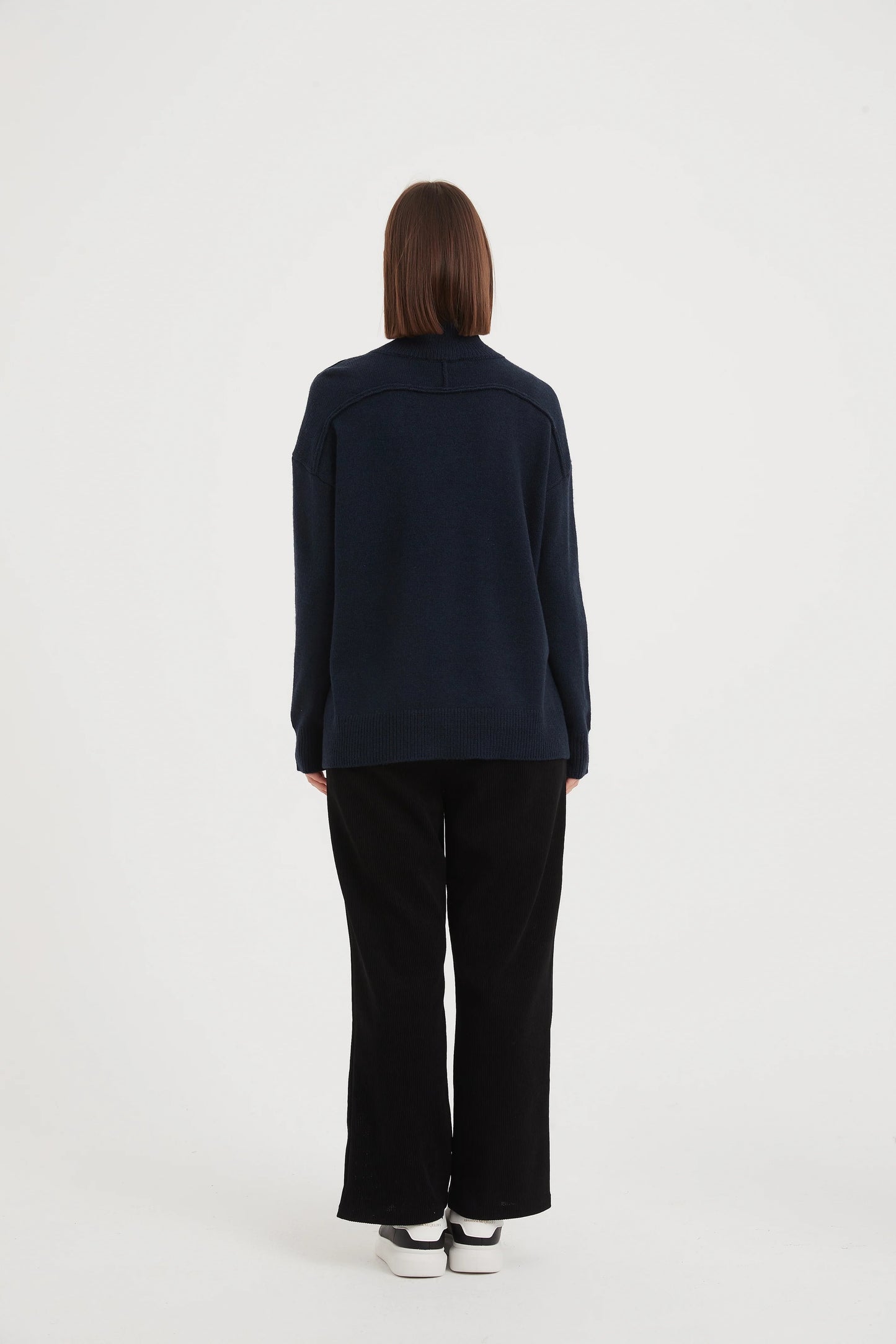 Tirelli - Turtle Neck Boxy Knit - Navy