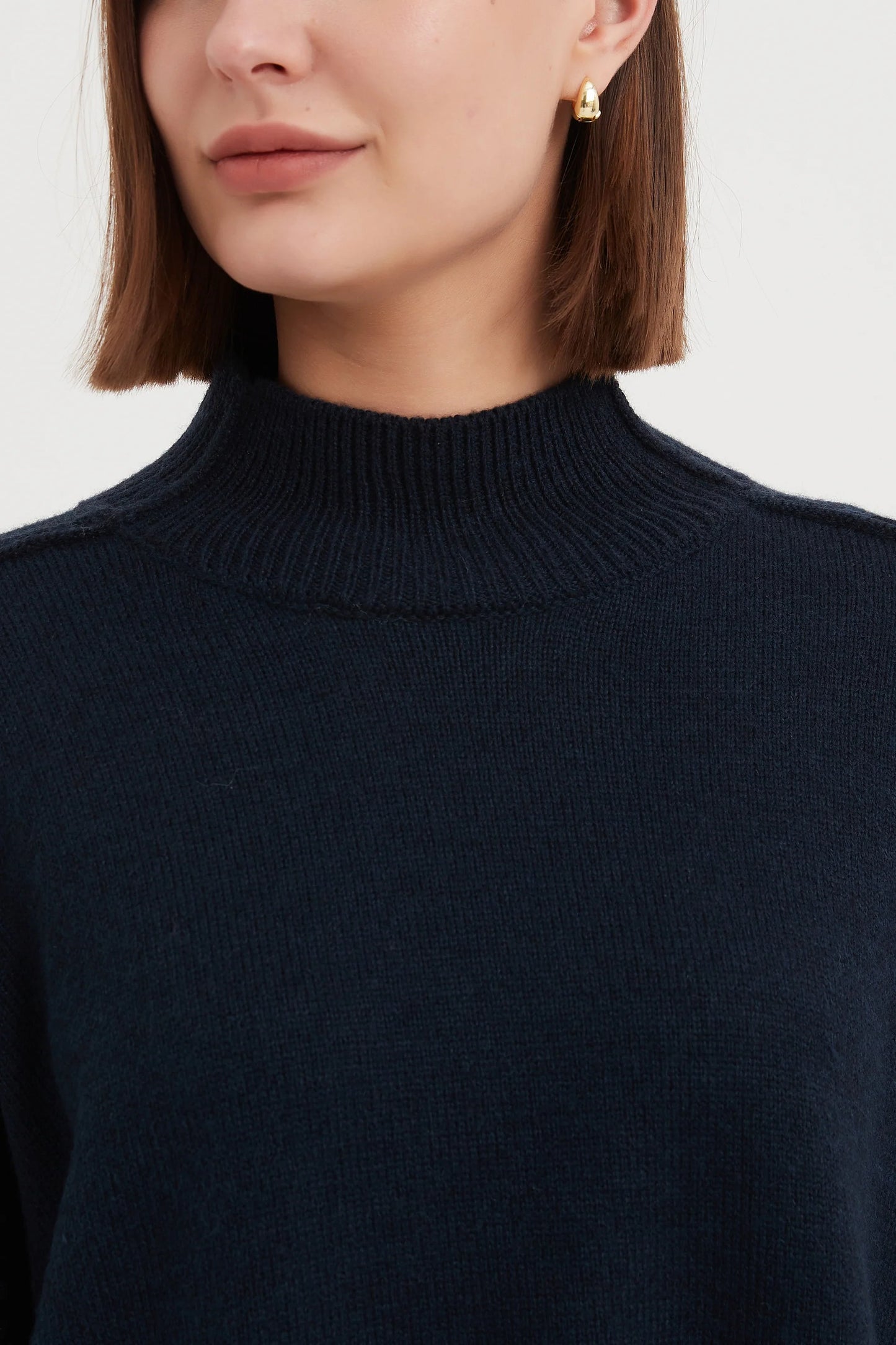 Tirelli - Turtle Neck Boxy Knit - Navy