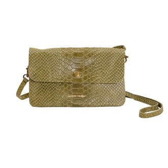 Maison Fanli - Clutch/cross Body Bag - Snake - Khaki