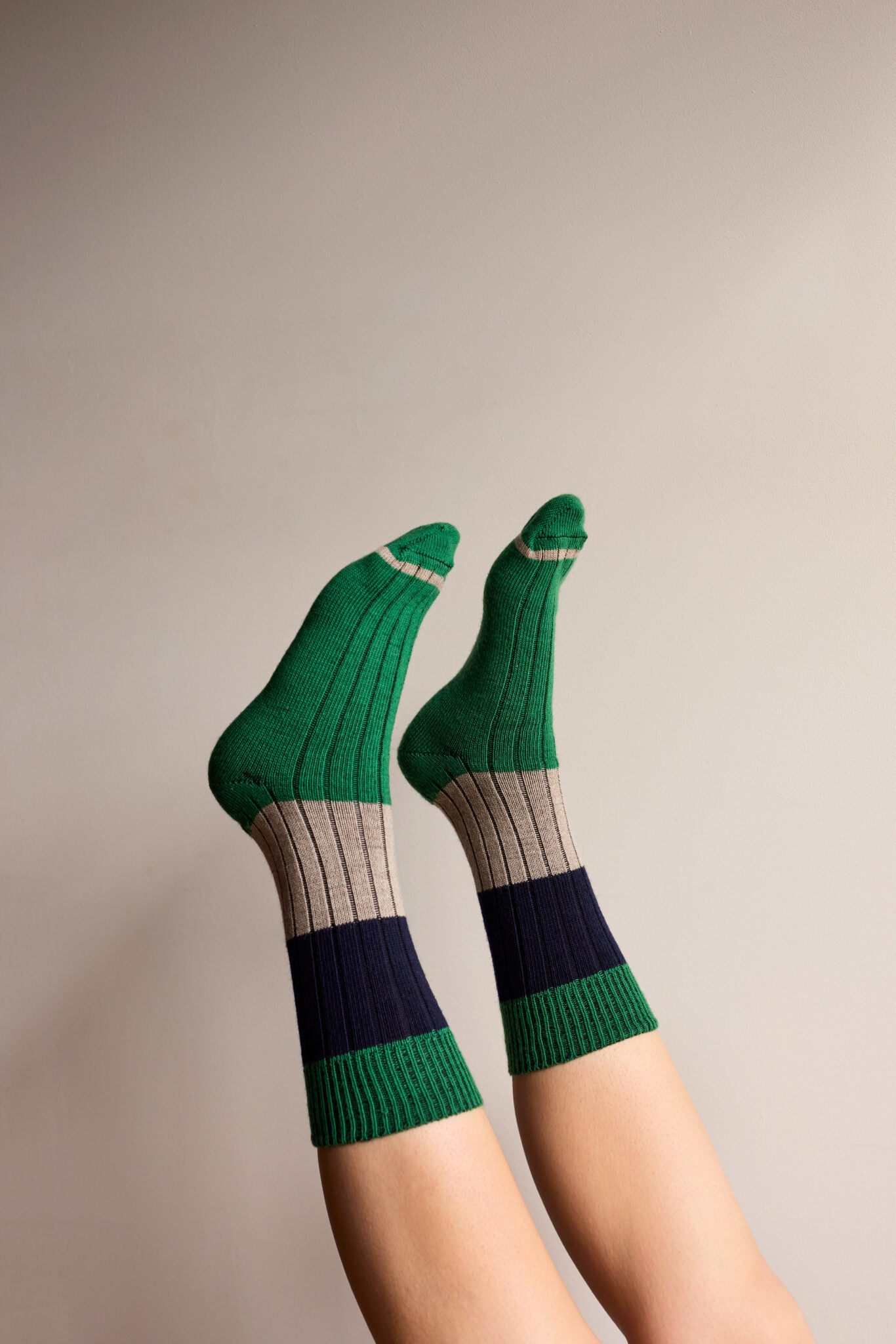 Tightology - Chunky Rib Merino Wool Socks - Lark Green - One Size