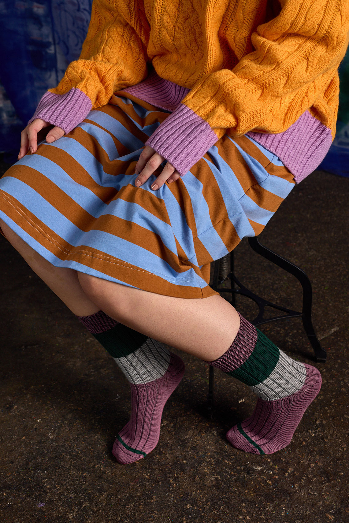 Tightology - Chunky Rib Merino Wool Socks - Mauve - One Size