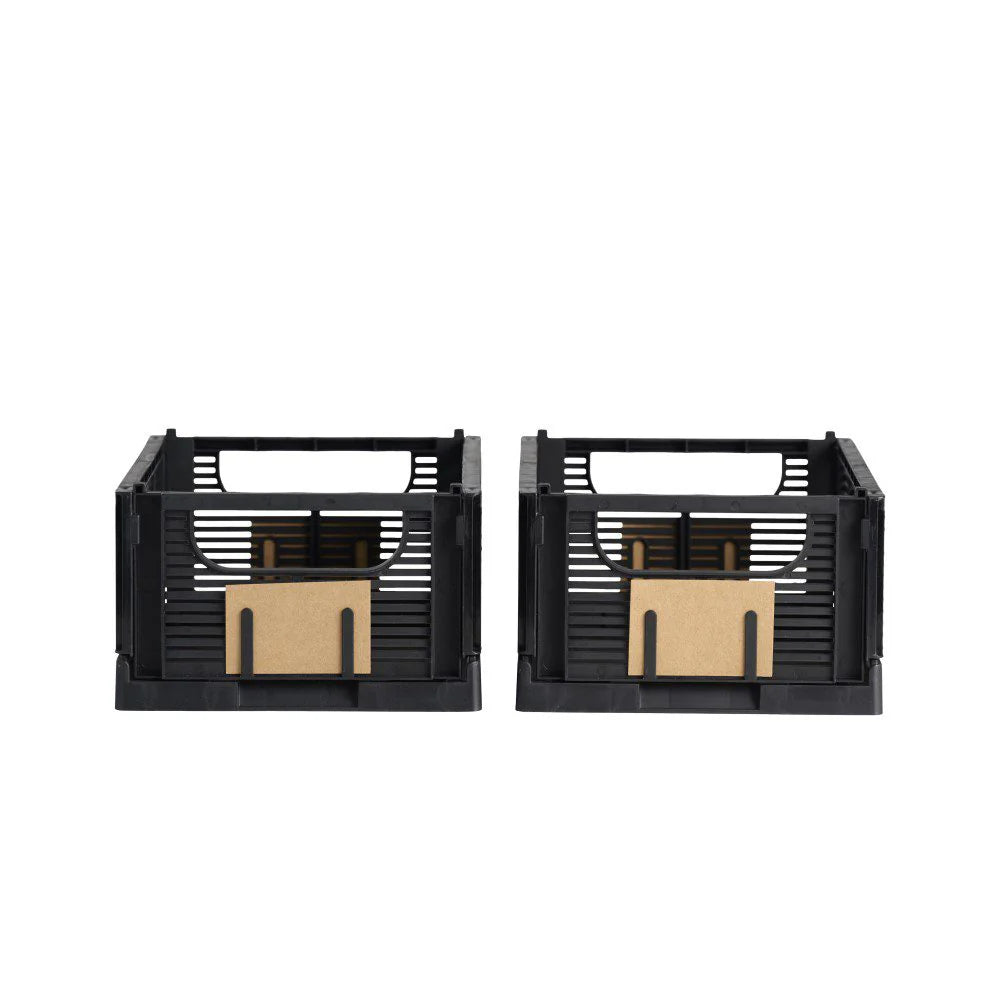 Designstuff - Linear Collapsible Crate - S - Black (set Of 2)