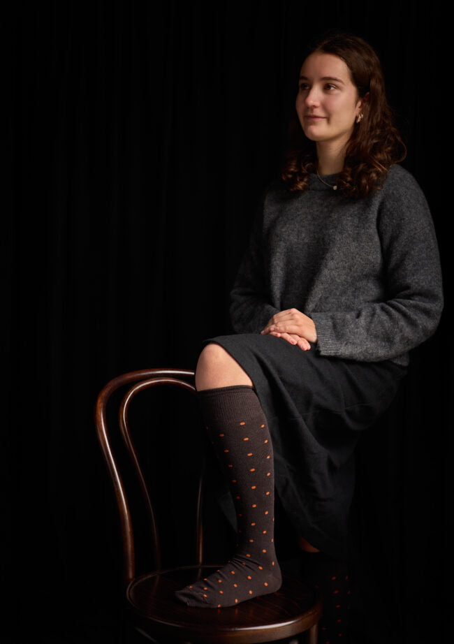 Tightology - Merino Wool Socks - Dotty - Chocolate - One Size