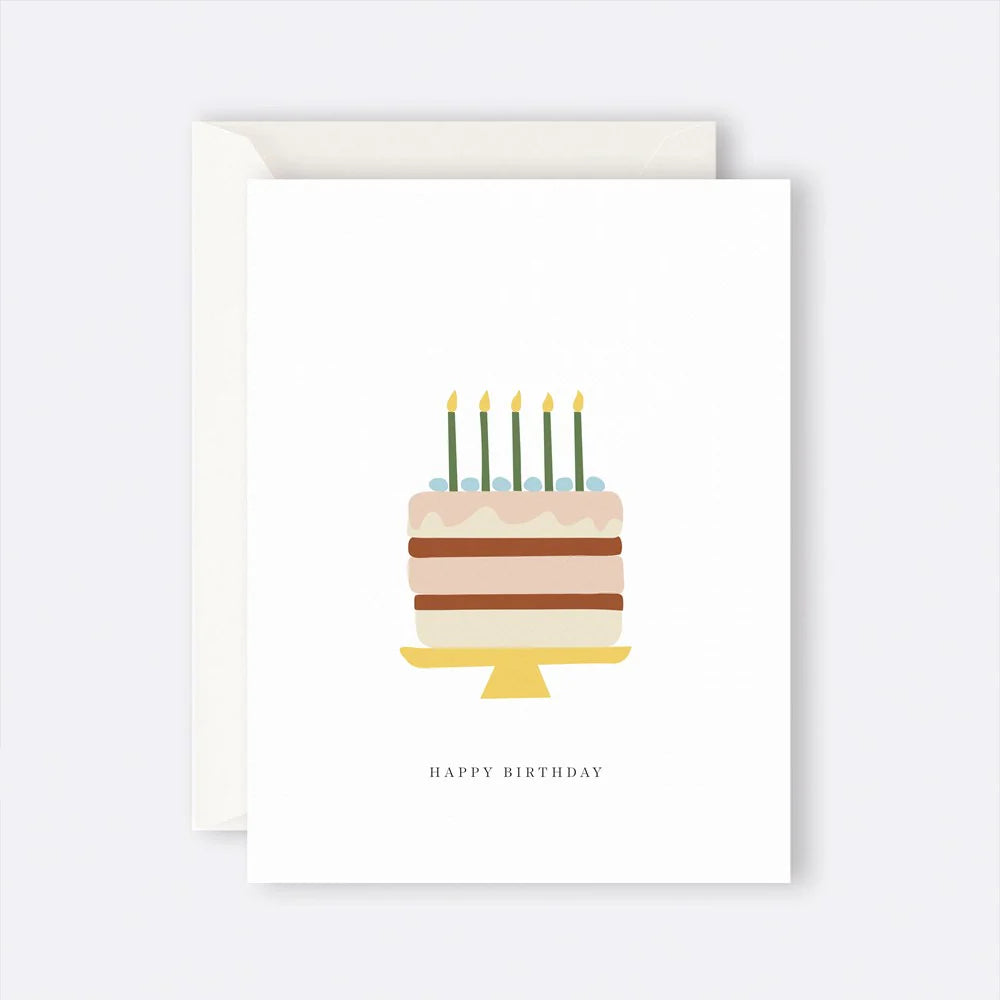Father Rabbit Stationery - Greeting Card - Happy Birthday Cake