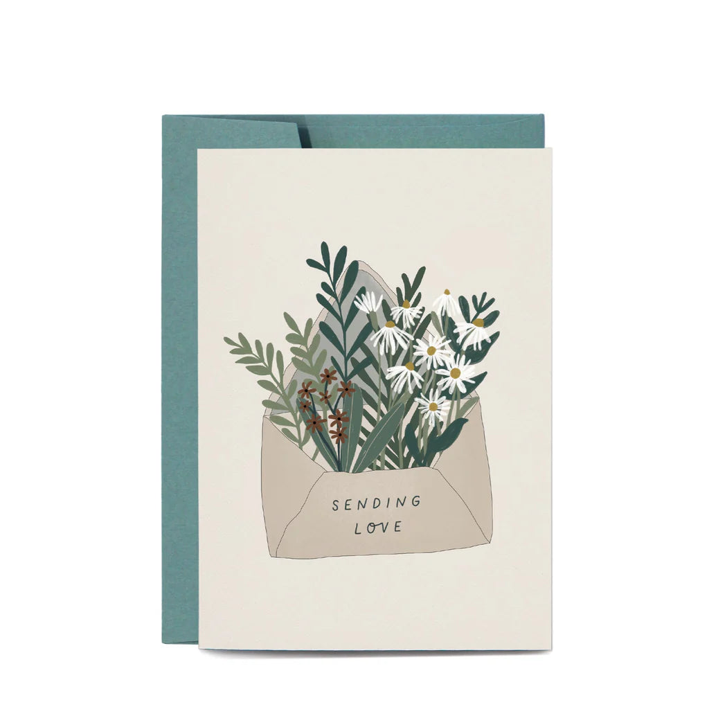 In The Daylight - Sending Love Envelope Flowers - Greeting Card