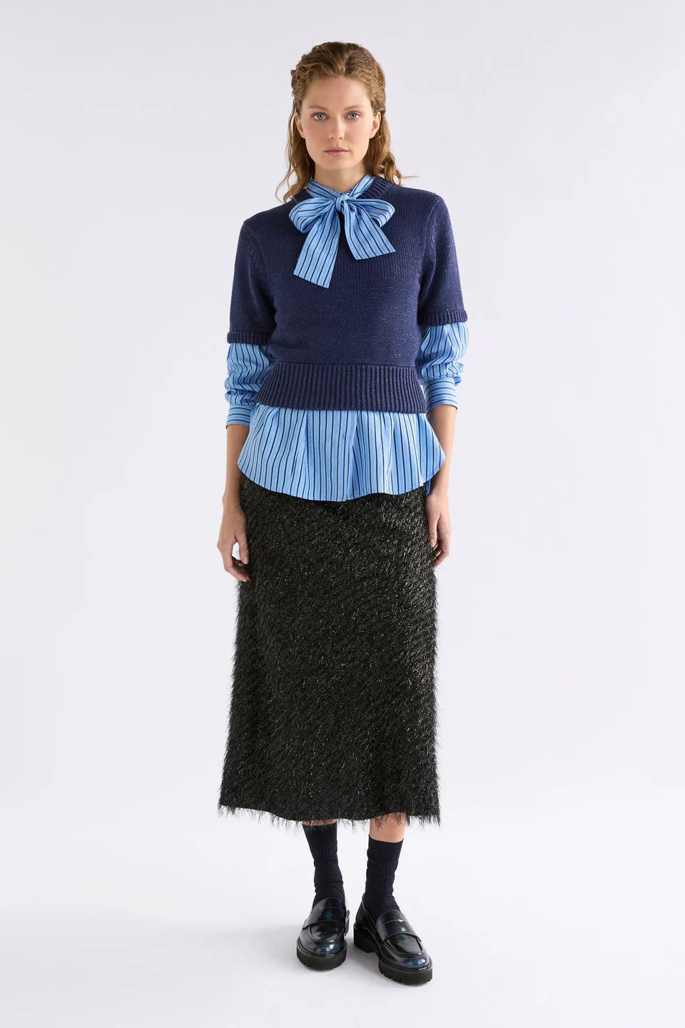 Elk The Label - Luft Lurex Knit - Navy/copper -