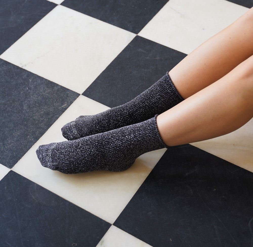 Klue - Glitter Lurex Socks - Grey