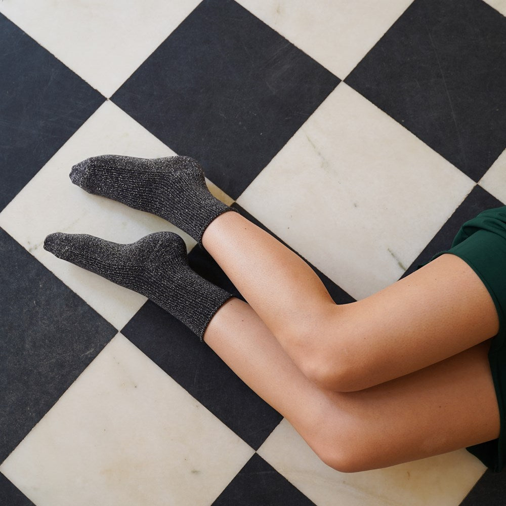 Klue - Glitter Lurex Socks - Grey