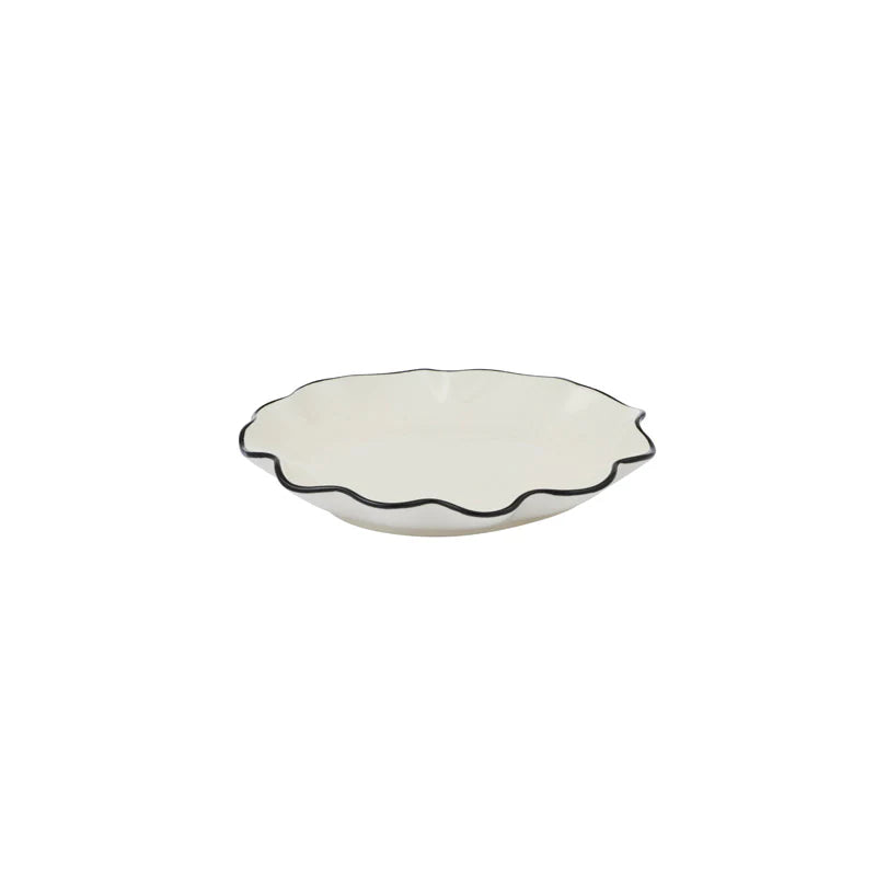 Casa - Winslow Ceramic Plate - 14x2cm - Ivory/black