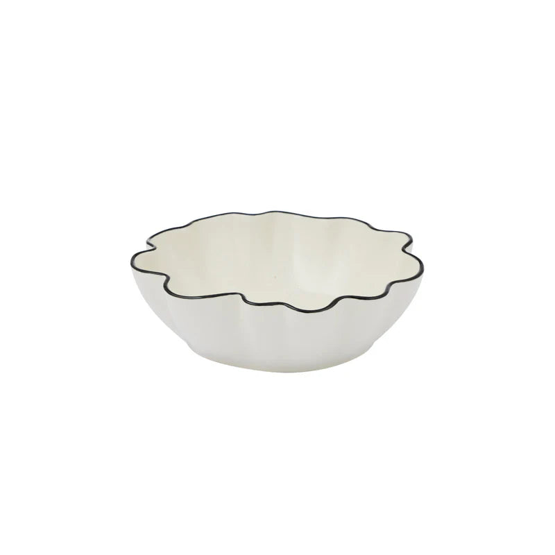 Casa - Winslow Ceramic Bowl - 16x5cm - Ivory/black