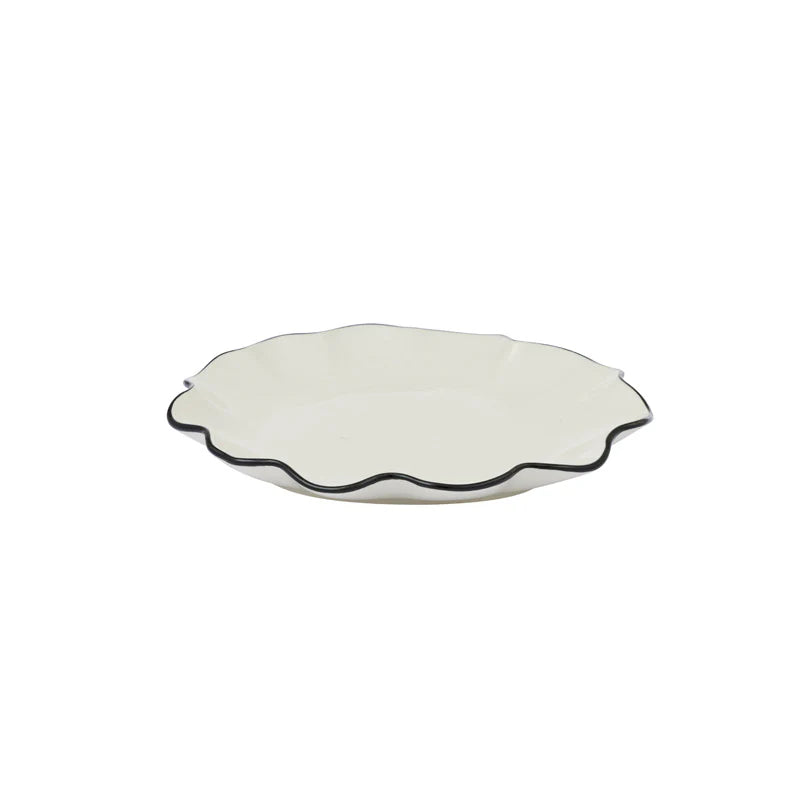 Casa - Winslow Ceramic Plate - 19x2cm - Ivory/black