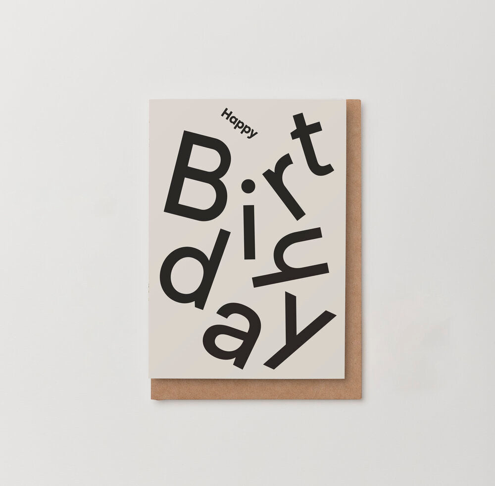 Kinshipped - Serif Type Happy Birthday Card - Greeting Card