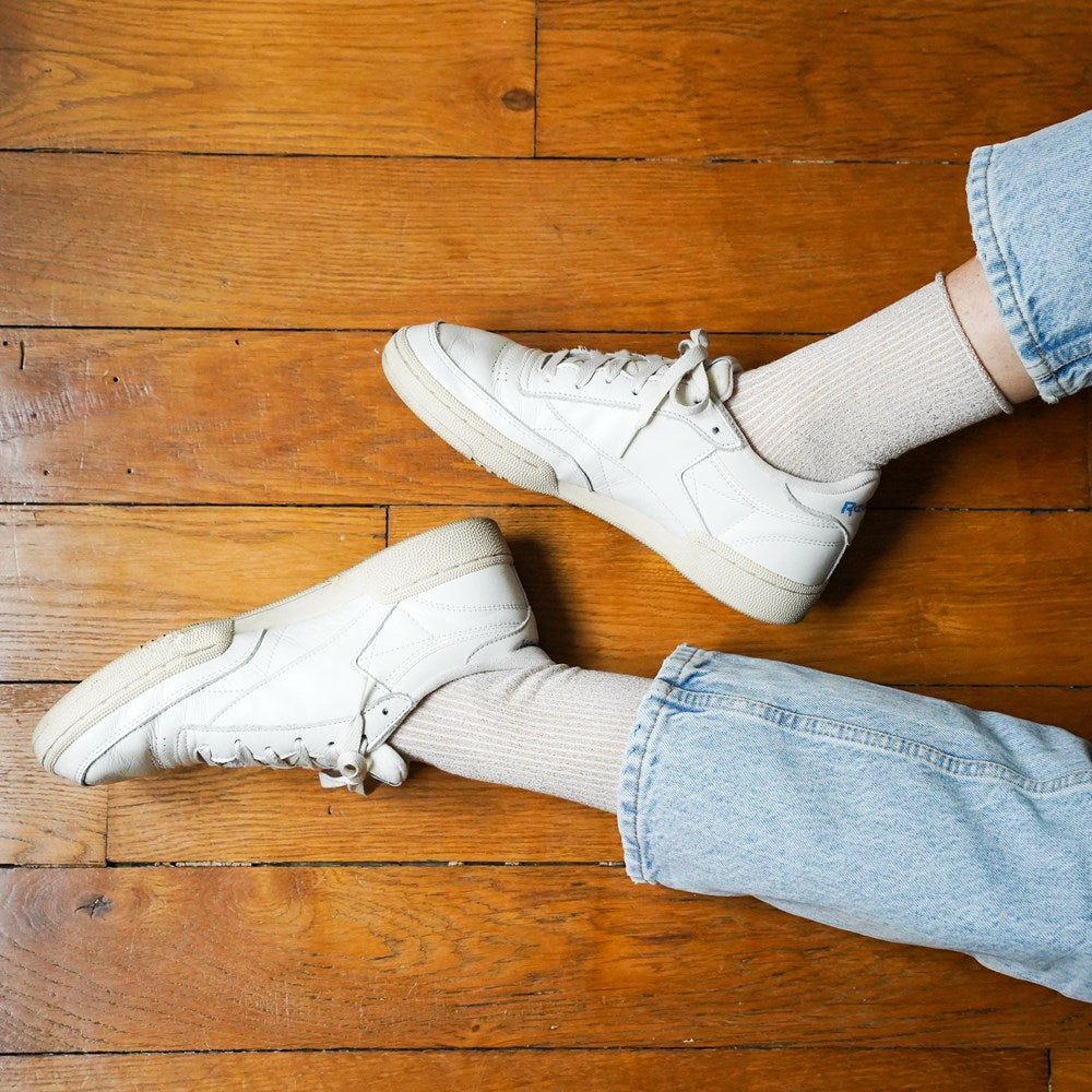 Klue - Glitter Lurex Socks - White