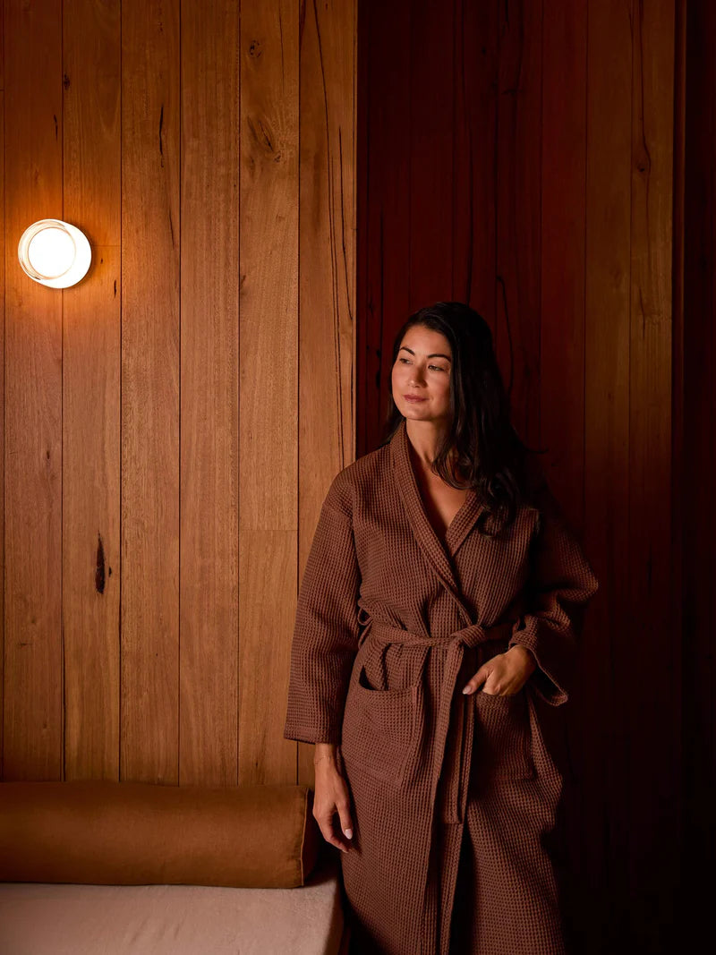 L&M Home - Bathrobe - Waffle - Terracotta