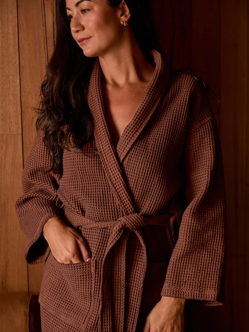 L&M Home - Bathrobe - Waffle - Terracotta