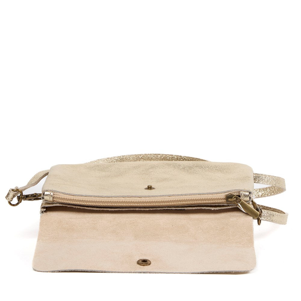 Maison Fanli - Clutch/cross Body Bag - Line Metallic - Gold