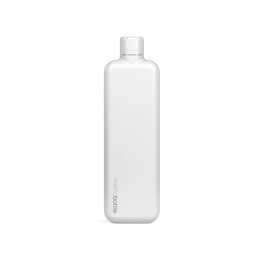 Memobottle - Slim - Stainless Steel - White