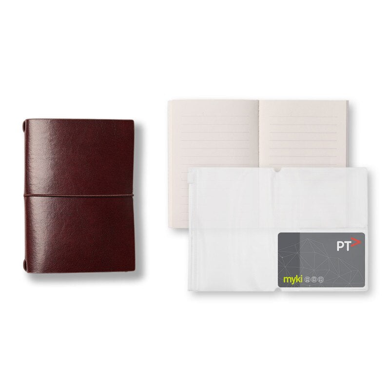 Studio Milligram - Refillable Leather Passport Journal Set - B7 - Burgurdy